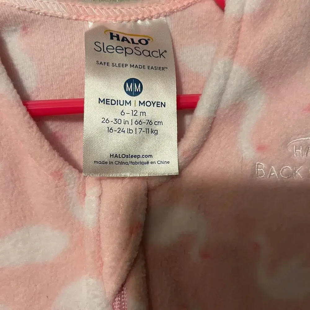 Halo Sleepsack Wearable Blanket, Pink Stars Fleece, Size Small (6-12 months)